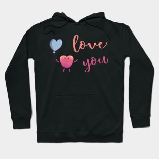 i love you heart with balloon valentines day gift Hoodie